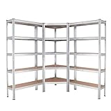 TRUTZHOLM Regalsystem 3-teilig | 1x Eckregal u. 2 x Lagerregal | 15 Böden...