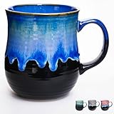 600 ml große Kaffeetasse aus Keramik mit Henkel, handgefertigte Teetasse...