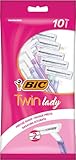 BIC Twin Lady Rasierer Damen, 10 Einwegrasierer mit je 2 Klingen, aus...