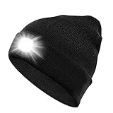 Sminiker Beanie Mütze mit Licht Unisex USB Wiederaufladbare Beanie Cap mit...