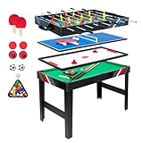 4-in-1 Multi Spieltisch mit Tischkicker, Billard, Airhockey, Tischtennis,...