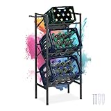 Relaxdays Getränkekistenregal, HxBxT: 109x49x32 cm, 450 kg, 3 Kisten,...