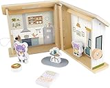 Fisher-Price Holzspielzeug Puppenhaus, 6-teiliges Holzhaus-Spielset für...
