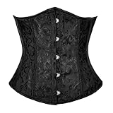 TRIWORKS Schwarz Korsett Damen Corsage Bustiers Unterbrust Korsett Satin...