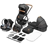 LIONELO Amber Kinderwagen 3 in 1 Kombikinderwagen Set sportlicher Sitz...