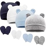 DRESHOW Neugeborenes Baby Mütze Hut und Handschuhe Set Beanie Bekleidung...