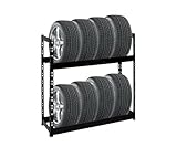 PROREGAL Reifenregal Tiger | HxBxT 100x110x35cm | 150kg Fachlast | bis zu 8...