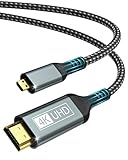 BRV Explorer Micro HDMI auf HDMI Kabel 2M, 4K@60Hz Micro HDMI 2.0 Kabel, 3D...