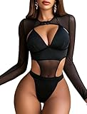 Avidlove Rave Outfits für Damen Sexy Body Dessous Bodysuit Schnalle...