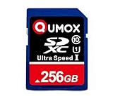 QUMOX 256 GB SDXC UHS-I Class 10 Speicherkarte – bis zu 80 MB/s Lesen, 60...