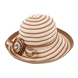 NOLITOY Uv-Schutz Strohhut Damen Weite Krempe Handgewebter Panama Hut Boho...