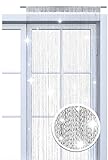 wometo Faden-Vorhang Glitzer-Vorhang oekoTex 90x245 - weiß-Silber...