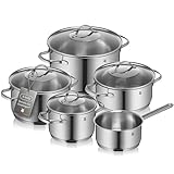 WMF Provence Plus Topfset Induktion 5-teilig, Kochtopf Set unbeschichtet...