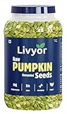 LIVYOR Rohe Kürbiskerne zum Verzehr, reich an Eiweiß und Ballaststoffen...