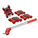 Transportroller-Set 5-teilig - 4 Möbelroller & 1 Lastenheber - Je 150 kg...