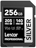 Lexar Silver SD Karte 256GB, UHS-I SDXC Card 205 MB/s Read Speed, 140 MB/s...