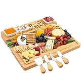 Käsebrett aus Bambus mit Käse Werkzeugen, charcuterie board,...