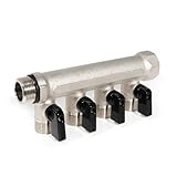 VANCOCO Sanitär 4-Wege-Verteiler aus Vernickeltem Messing - Einlass 3/4...