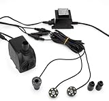 Forever Speed Springbrunnenpumpe mit LED-Ring, 3 x Weiß, LED-Beleuchtung,...