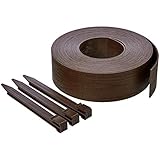Amazon Basics Raseneinfassung mit 10 Pfählen, 8 cm/3 Zoll x 12 m/40 Fuß,...