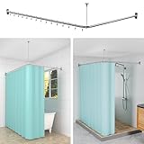 KULACO Duschvorhangstange L Form, Verstellbare Duschstange Ecke aus SUS304...