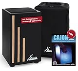 XDrum Cajon Primero Negra - Kistentrommel inkl. Rucksacktasche und Schule -...