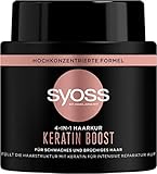 Syoss Haarkur Keratin Boost (500 ml), 4-in-1 Haarmaske mit blauem Lotus...