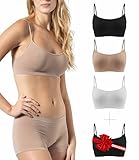 Risalti BH Damen Ohne Bügel Schmale Träger 3Stk – Bustier aus...