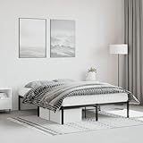 Iiaky Bettgestell Bett Bed Frame Bedrahmen Lattenrost Betten Metall Schwarz...