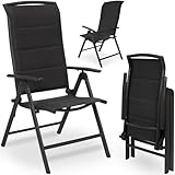BRUBAKER Gartenstuhl Milano - Gepolsterter Hochlehner Stuhl klappbar -...