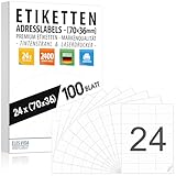 Versandetiketten 70x36 mm (2400 Etiketten – 100 Blatt A4) selbstklebend,...