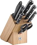 ZWILLING Twin Chef Messerblock, 8-teilig, Bambusblock, Messer, Wetzstab und...