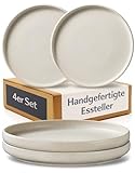 Cosumy 4er Speiseteller Set aus Steingut Ø26 cm – Handgefertigte...