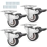 Bponyen Möbelrollen Schwerlast mit 4 Bremsen und Schrauben,...