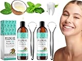 Kokosöl Mundspülung für Zähne,2pcs Kokosöl Mundspülung mit...