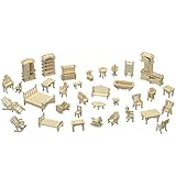 Cute Room Holz-Puppenhaus-Möbel – 34 Stück – geeignet für...