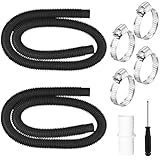 2 Stück Poolschlauch 32mm,150cm Schwimmbadschlauch mit 4 Sicherungsclip...