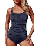 Aleumdr Tankini Damen Bauchweg Shape Badeanzug Damen Sexy Ribbed Bademode...