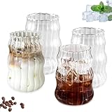 KYYGKY 4 Stück Kaffee Gläser Latte Gläser Cappuccino Tassen Kaffeeglas...