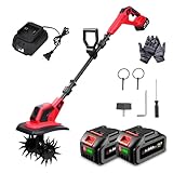 ONEVAN Gartenfräse Akku, Motorhacke Elektrisch mit 2 4.0Ah Akkus, 16 cm...