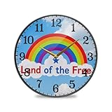 Acryl-Uhr, 4. Juli, Unabhängigkeitstag, Land der freien 30 cm, runde...