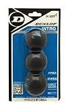 Dunlop Squashbälle Intro blau, 3 Stück im Blister, für Einsteiger und...