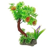 Ruilogod Aquarium grünem Kunststoff Aquascaping Pflanzen Ornament