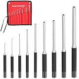 QWORK® 9 Stück Splinttreiber Set, Durchschlag aus Chrom-Vanadium-Stahl,...