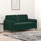 Yisssmeng 2-Sitzer Samtsofa Dunkelgrün 158x77x80 cm Modernes Design mit...
