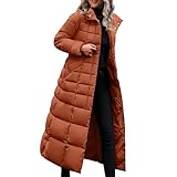 RKaixuni Winterjacken für Damen, langer Mantel, dick, warm, Daunenjacke,...