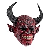 VILLFUL Teufelshorn Maske für Halloween Gruselige Cosplay Maske für...