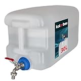 KOTARBAU® Wasserkanister 30l mit Hahn Kunststoff Wasserbehälter Weiß...