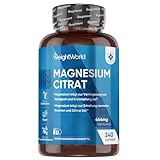 Magnesiumcitrat gepuffert - 240 vegane Kapseln - 444mg Elementares...