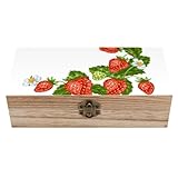 Cmagnifico Quadratische Holzkiste, Erdbeerholz-Aufbewahrungsbox, dekorative...